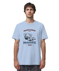 Hellblaues Dramatic Dog Hunde Shirt als Herren Tragebild