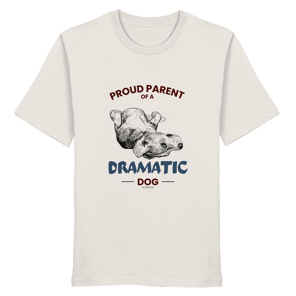 Off White Hunde Shirt mit Dramatic Dog Motiv und Hundeskizze