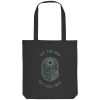 Schwarze Tote Bag mit Let the Sea Set You Free Wellenmotiv