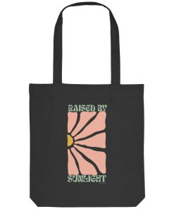 Schwarze Organic Tote Bag mit Raised by Sunlight Motiv