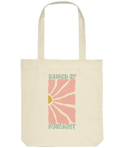Naturfarbene Organic Tote Bag mit Raised by Sunlight Motiv