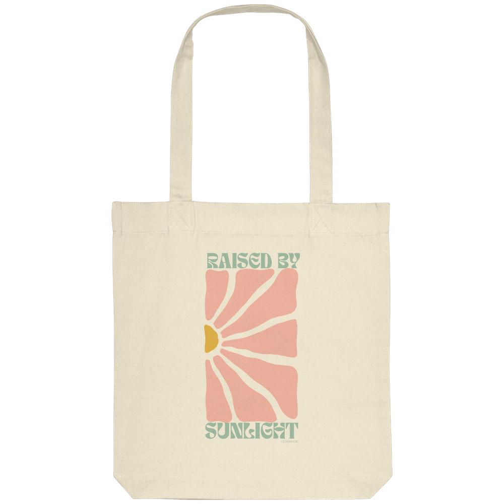 Naturfarbene Organic Tote Bag mit Raised by Sunlight Motiv