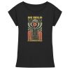 Schwarzes Flowerchild Shirt Damen mit Be Wild Motiv