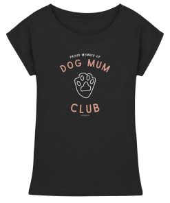 Schwarzes Dog Mum Shirt mit Dog Mum Club Print und Pfote