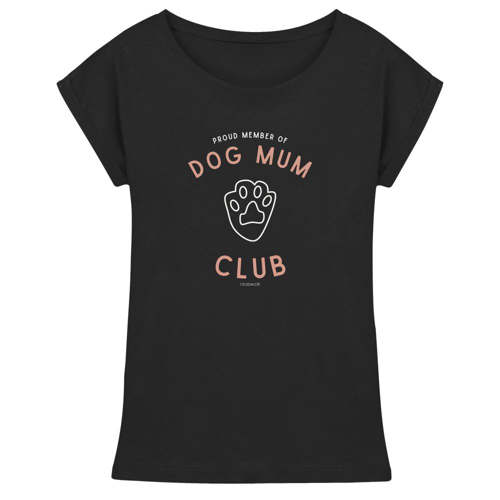Schwarzes Dog Mum Shirt mit Dog Mum Club Print und Pfote