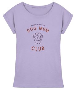 Lilac Hundemama Shirt mit Dog Mum Club Print und Pfote
