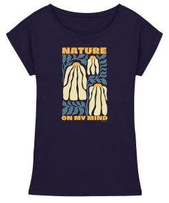 Navy Nature Shirt Damen mit floralem Nature on my Mind Motiv