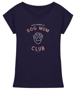 Navy Dog Mum Shirt mit Dog Mum Club Print und Pfote