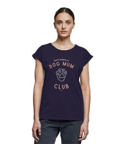 Navy Dog Mum Shirt für Damen als Tragebild