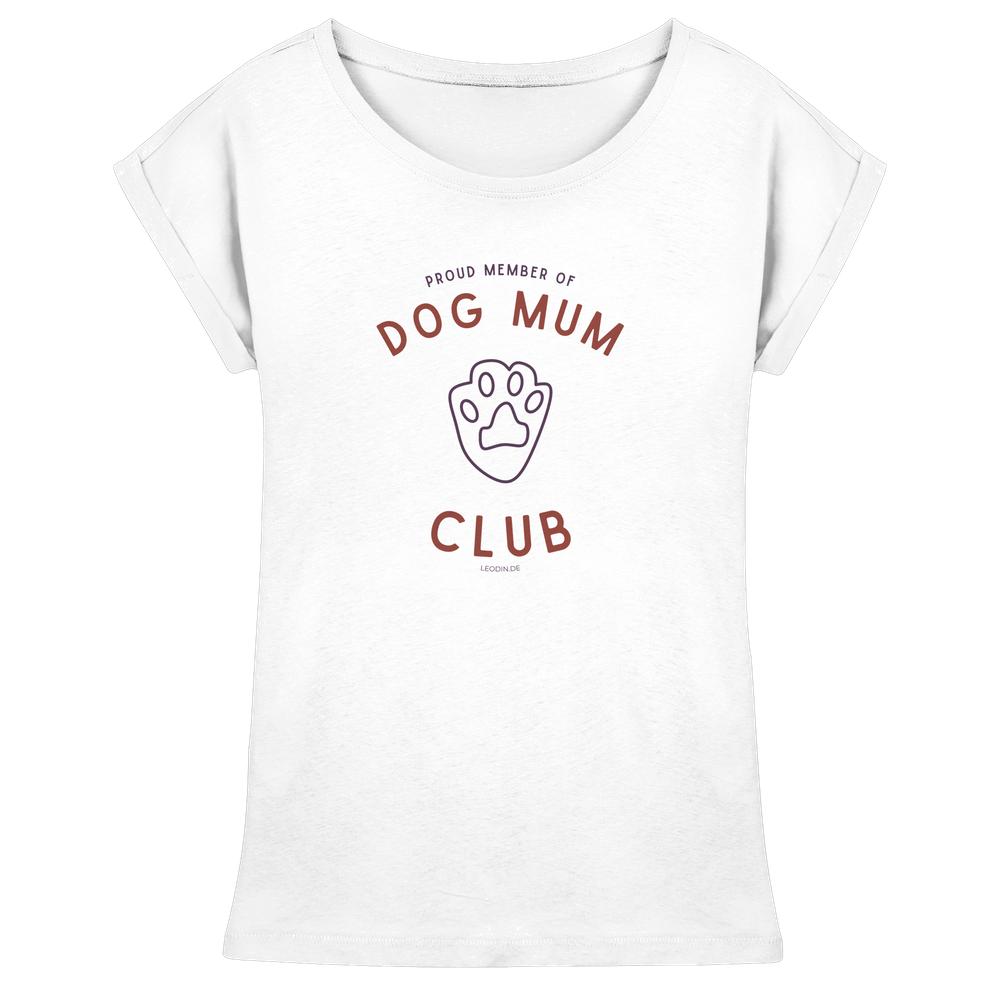 Weißes Hundemama Shirt mit Dog Mum Club Print und Pfote