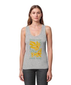 Frau trägt graues Grow your own way Tank Top