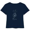 Dunkelblaues Cat Mom Shirt für Katzenliebhaberinnen mit Linienmotiv